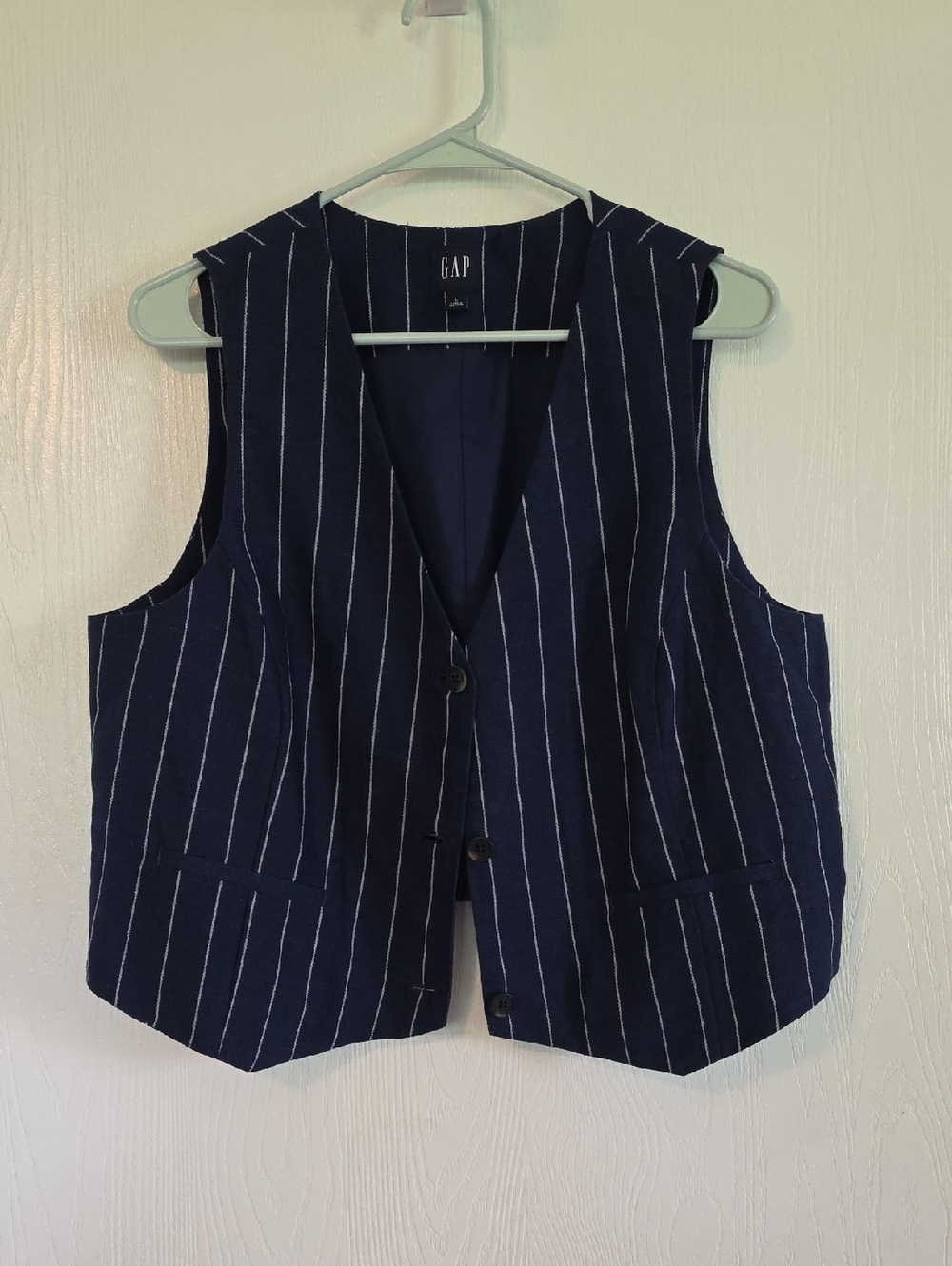 GAP Navy Pinstripe Women's Vest